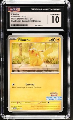CGC 10 GEM MINT Pikachu 214 Illustration Contest 2024 Winner