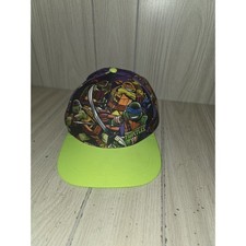 TMNT Teenage Mutant Ninja Turtles Youth Snapback Hat Neon Green All Over Print