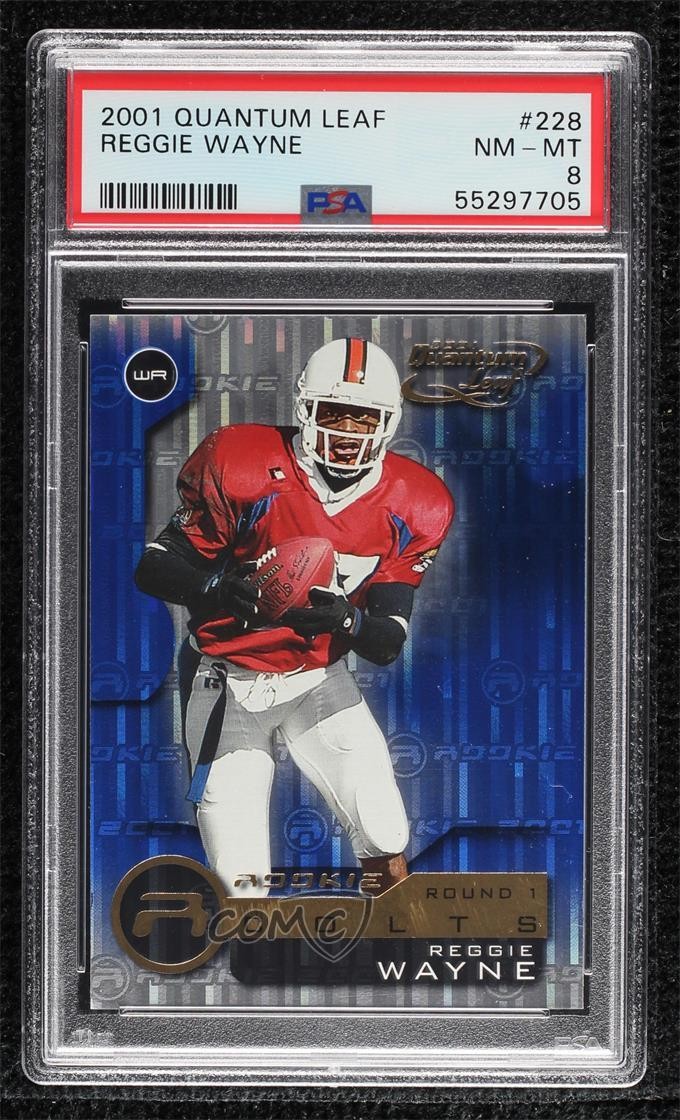 2001 Quantum Leaf Rookie Reggie Wayne #228 Rookie RC 0c7i