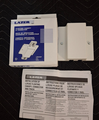 Halo Lazer Track Lighting Floating Canopy & Connector LZR202P White Cooper 202P
