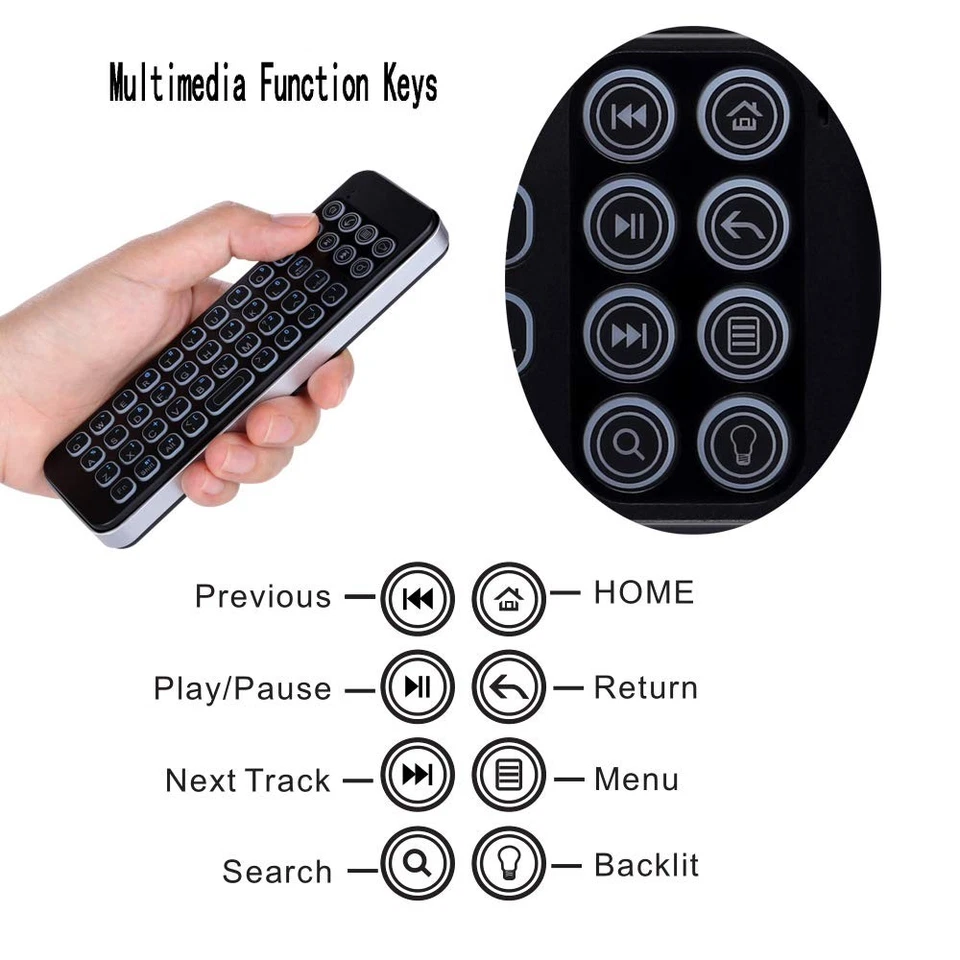 Mini Bluetooth Wireless Keyboard Remote with Backlit for Smart TVs Stick 4k, ... - Image 4 of 4