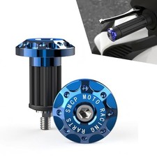 Motorcycle Bar End Plug, Aluminum Alloy Handlebar Grip End Caps for 2 PCS Blue