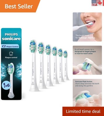 Sonicare-Compatible C2 Plaque Control Brush Heads - 6 Pack for Optimal Hygiene