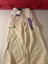 Gap Originals Sweatpants Beige Fleece Cargo Pockets size 5/6 XS Youth
