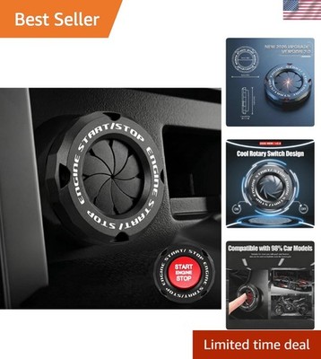 Rotary Push Start Button Cover, Car Engine Push to Start Stop Accessories, Au...