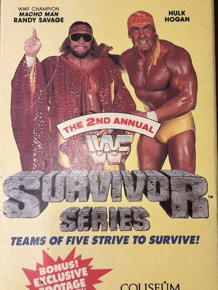 Vintage 1988 WWF Wrestling VHS Hulk Hogan Macho Man WWE SURVIVOR SERIES Tested - Image 3 of 4