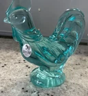 FENTON Blue Topaz Rooster, 5 1/4", excellent condition