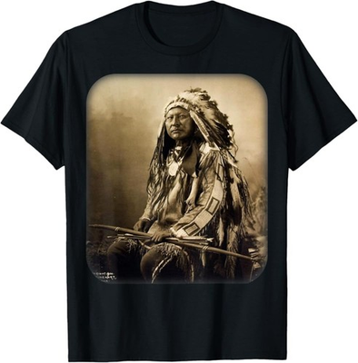 #ad Chief Spotted Elk Lakota Sioux Native American Shirt Made in USA Size S to XL $16.98