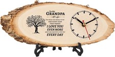 Grandpa Gifts, Christmas Wooden Clock Birthday Gifts for Granddad from Grandkid