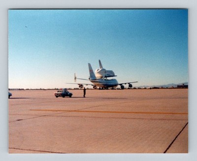 NASA Space Shuttle on Boeing 747 SCA Snapshot Photograph 1980s Aviation NASA