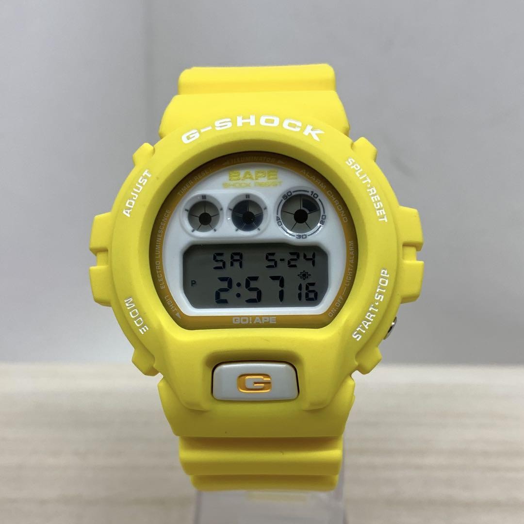 G-SHOCK x A Bathing Ape DW-6900 Yellow Watch Limited Unused