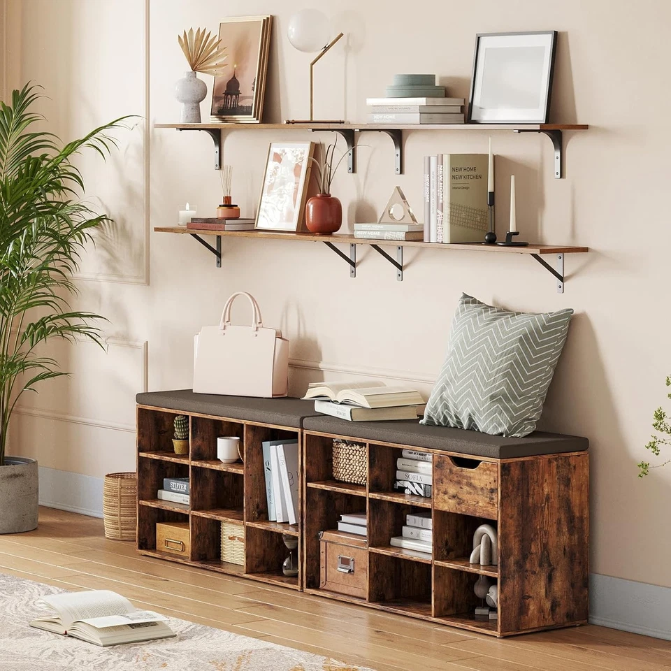 Juego de 2 estantes montados en la pared de 31,5 pulgadas, fáciles de instalar, repisas de almacenamiento en pared Foto 2 de 4