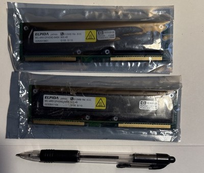 Pair NEW ELPIDA MC4R512FKE8D-845A HP 1818-8458 RDRAM 512/16d PC800 ECC RIMM