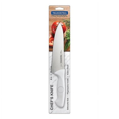 Tramontina Pro-Series 8 inch Kitchen Chefs Knife,Stainless Steel,White