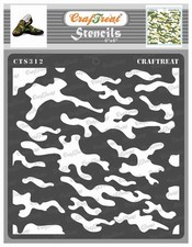 CrafTreat Reusable Camouflage Pattern Stencils for Painting on 6"x6", White