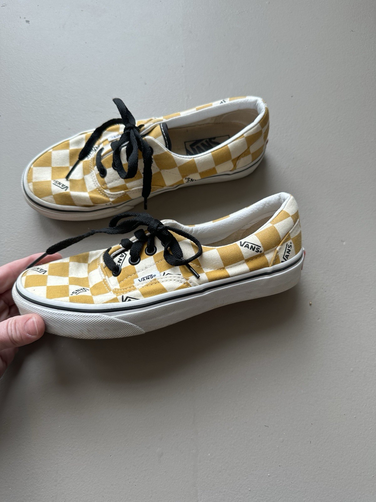 Vans Authentic Yellow Gingham Checkered Sneakers … - image 2