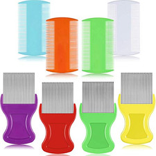 8 Pieces Flea Lice Combs Double Sided for Lice, Nit and Removal Dandruff, Plasti