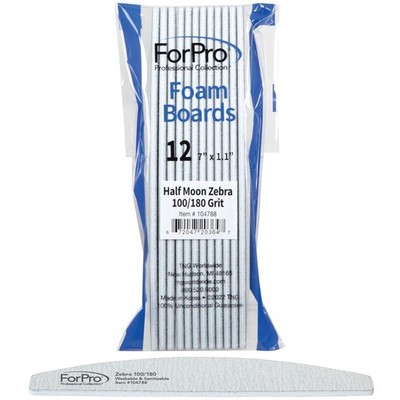 ForPro Professional Collection Half Moon Foam Boards, Zebra, 12 Count, Zebra 