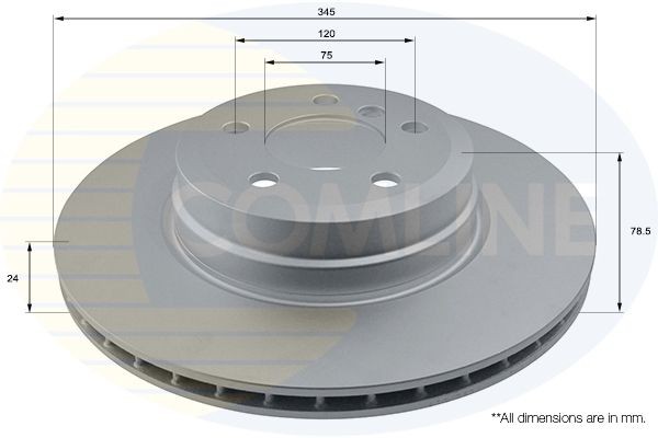 Brake Disc Rear Internally Vented Coated Fits BMW X5 X6 COMLINE ADC1757V