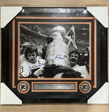 Bobby Clarke / Bernie Parent Signed 16x20 Photo Framed JSA COA