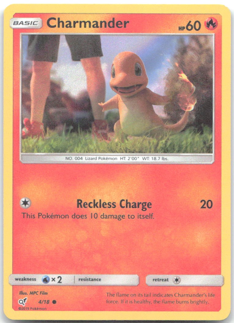 CHARMANDER 4/18 Common Detective Pikachu Pokemon HOLO Near Mint