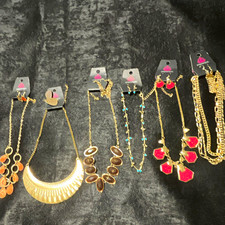 Paparazzi Gold Tone Multicolor Jewelry Lot Necklace Earrings Mixed 6pc