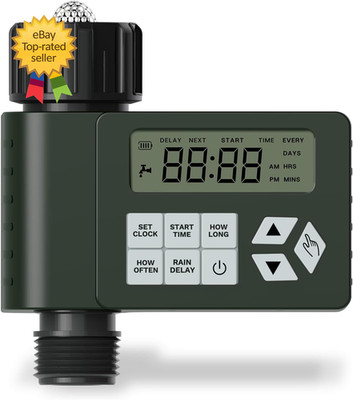 Water Timer for Outdoor Garden  Programmable Sprinkler Timer with Rain