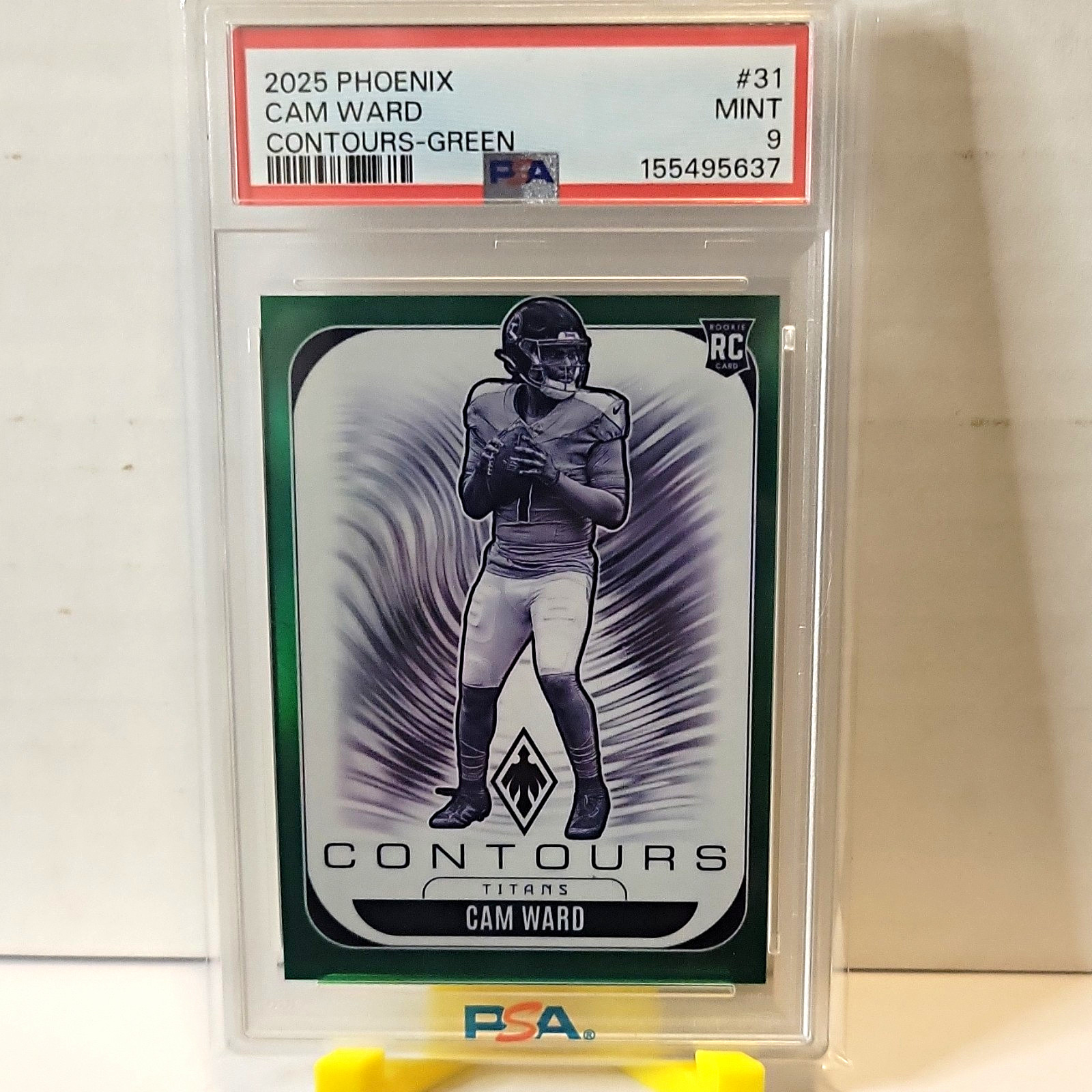 Panini Phoenix 2025 Contours Cam Ward Green /99 #31 RC PSA 9 Low Pop!