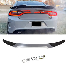 Black Wicker Bill Rear Decklid Spoiler Kit Set For 15-23 Dodge Charger Srt 2pcs
