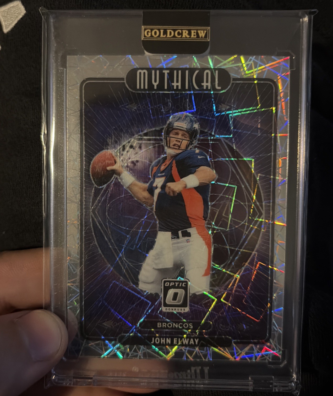 2021 Donruss Optic Mythical Velocity John Elway #MY-10 Case Hit