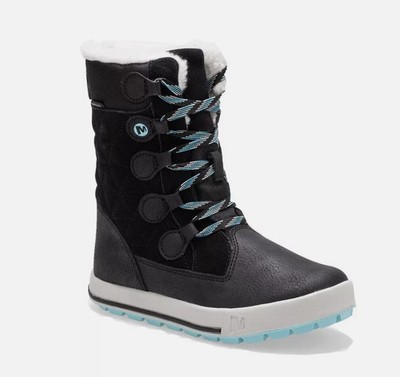 Merrell Heidi Winterstiefel jüngere Mädchen UK 11 EU 30 schwarz wasserdicht warm gefüttert