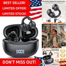 Ergonomic Clip-On Wireless Earbuds with Noise Cancellation and 48 Hours Playtime