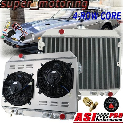 4Row Aluminum Radiator Shroud Fan Fit 1975-1983 Nissan Datsun 280Z 280ZX L6 2.8L