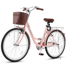 Secondhand 26 inch Womens Bike 1 Speed with Front Basket & Rack