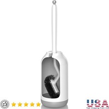 Toilet Brush Holder Set Deep Clean 360 Degree Curved Design Hygienic Tool New