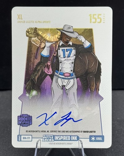 2025 BoBA Battle Arena Alpha Update XL Xavier Legette Steel Battlefoil Auto SSP