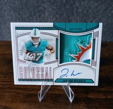 2025 National Treasures Colossal Signatures Jaylen Waddle Dolphins Logo Patch /2