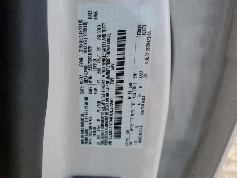 Conjunto de filtro de aire usado se adapta a: Lincoln MKC 2.0 2017 grado A Foto 4 de 4