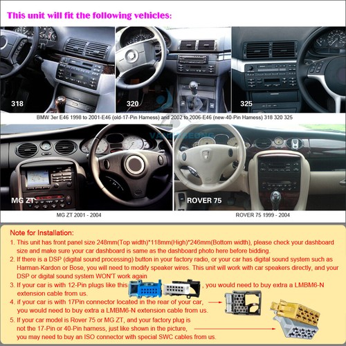 9" GPS Navigation Bluetooth Autoradio DAB CarPlay für BMW 3er E46 316 318 320 M3 - Picture 6 of 24