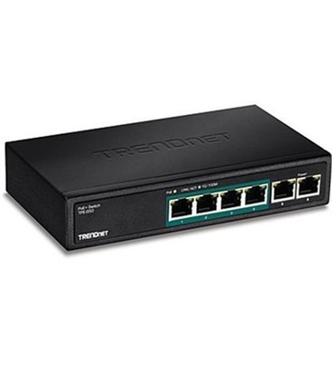 NEW TRENDnet TPE-S50 6-Port Fast Ethernet PoE+ Switch 4 x PoE Ports 2 60W Budget