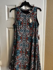 Forever 21 Contemporary Multicolor Sleeveless Dress Size M Back Zipper