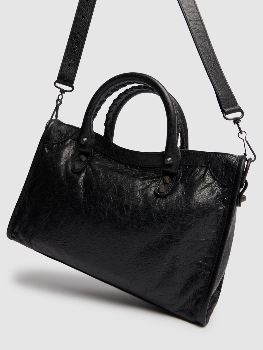 BALENCIAGA Le City Small Black/Gold Leather Shoulder Bag New | eBay