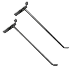 10" Slatwall Hooks,Chrome,Hanger Display,Display Panel Hooks Wire Metal 2Pc Set