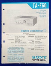Original Sony Integrated Amplifier Service Manual / TA-F60