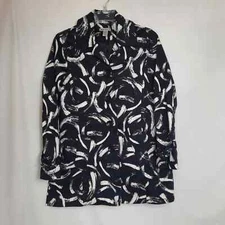 Wild Punch Womens Trench Coat Small Black Button Front Outerwear Winter