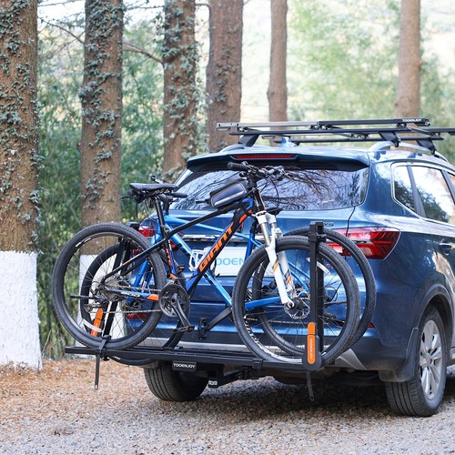 TOOENJOY 2" Receiver Pop-up Pin Hitch Mount Platform w/Two Foldable Bike Racks - Picture 35 of 41
