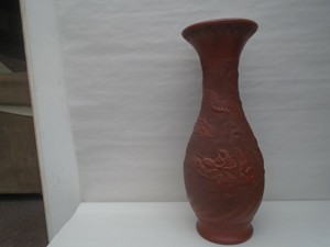 Impressive large Chinese antique red pottery / terracotta dragon vase WOW LOOK