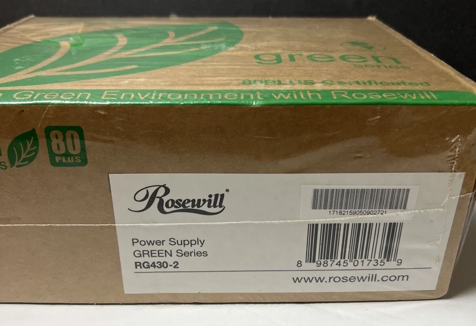 NEW in BOX Power Supply Rosewill Green Series RG430-2 80 Plus - Image 2 of 3