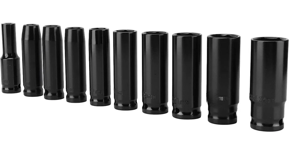 BUSSOLE BOCCOLE PER PISTOLA AVVITATORE PNEUMATICO SET 10 PZ 1/2" DA 8 A 24MM - Immagine 2 di 3