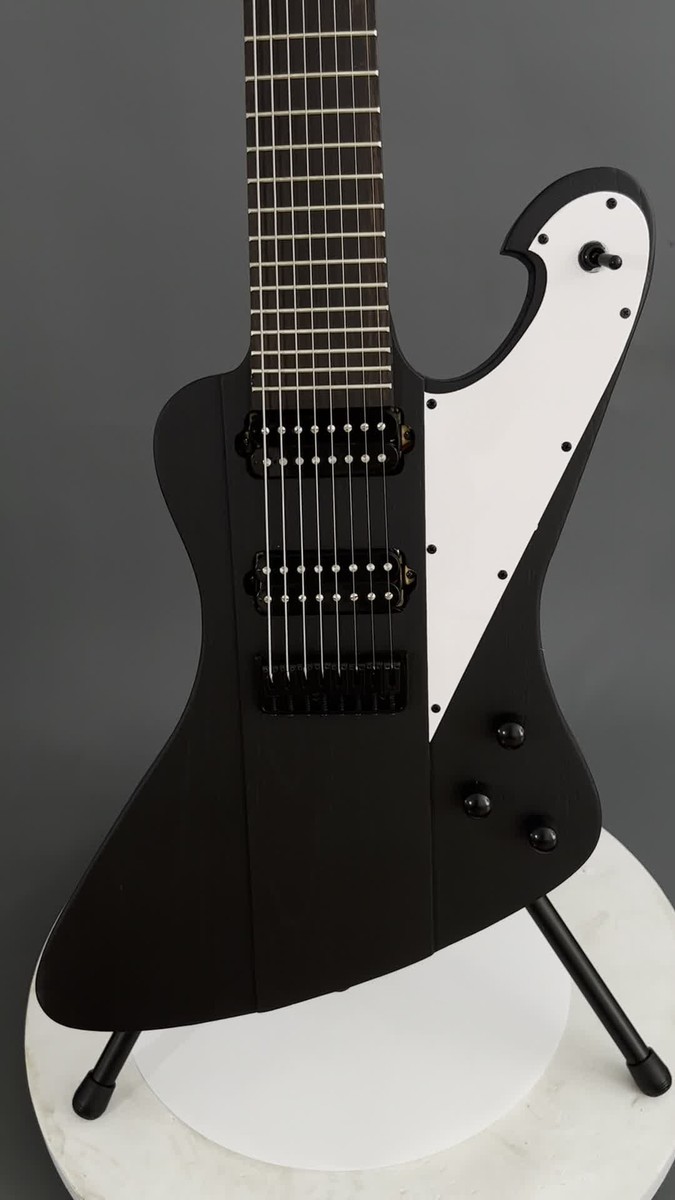 Matte Black 8 String Firebird Electric Guitar Solid Body